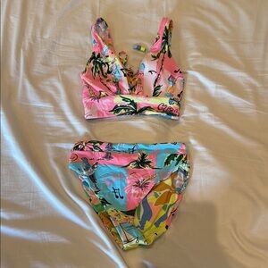 Maaji Pink and Blue Tropical Bikini